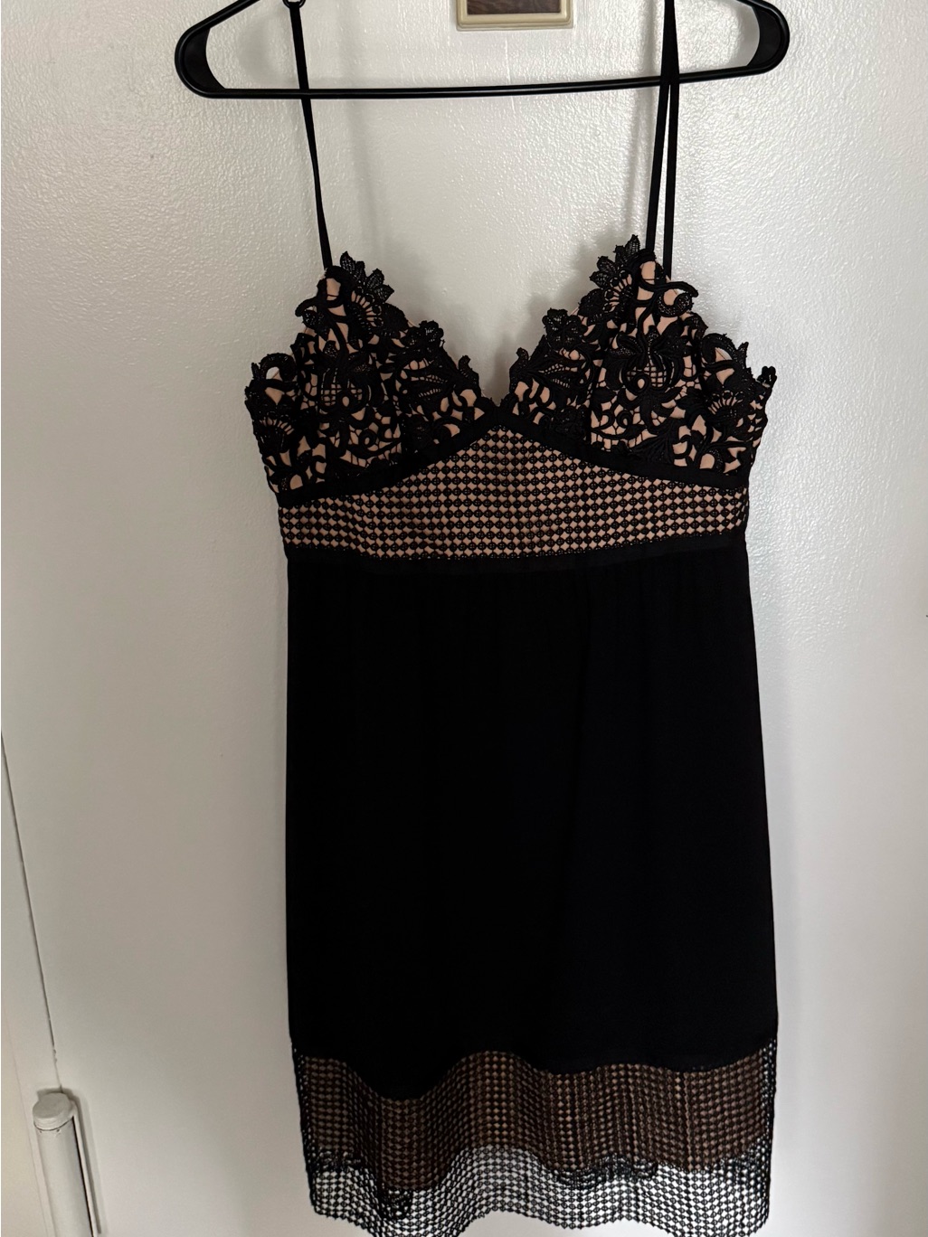 Theory Black Lace-Trim Dress Nwt